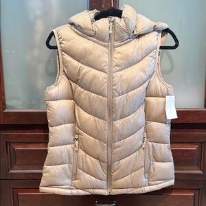 Charter Club Beige Puffer Vest